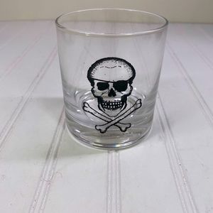 Pottery Barn skull & crossbone glass